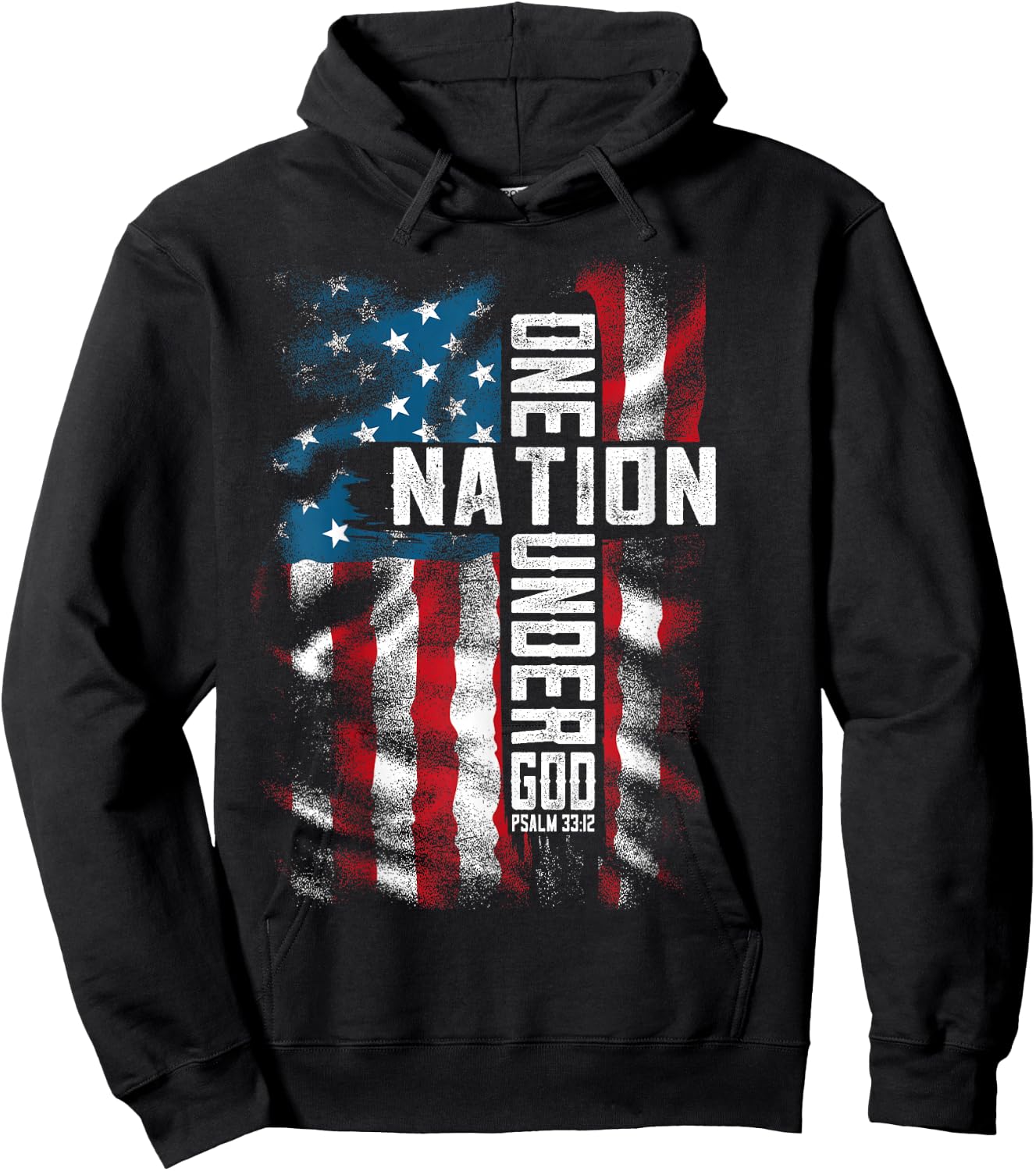 Christian Men , Bible Verse Faith , Patriotic 4th of July Hoodie - Hoodie | Black