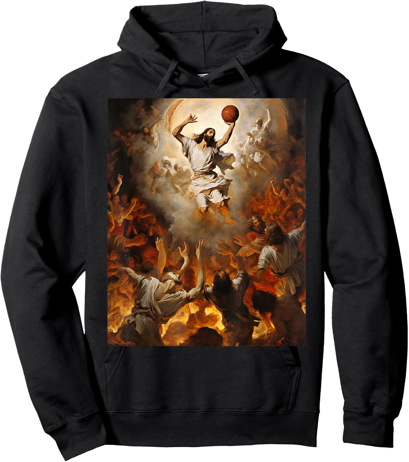 Jesus Playing Basketball Hoodie - Hoodie | Black