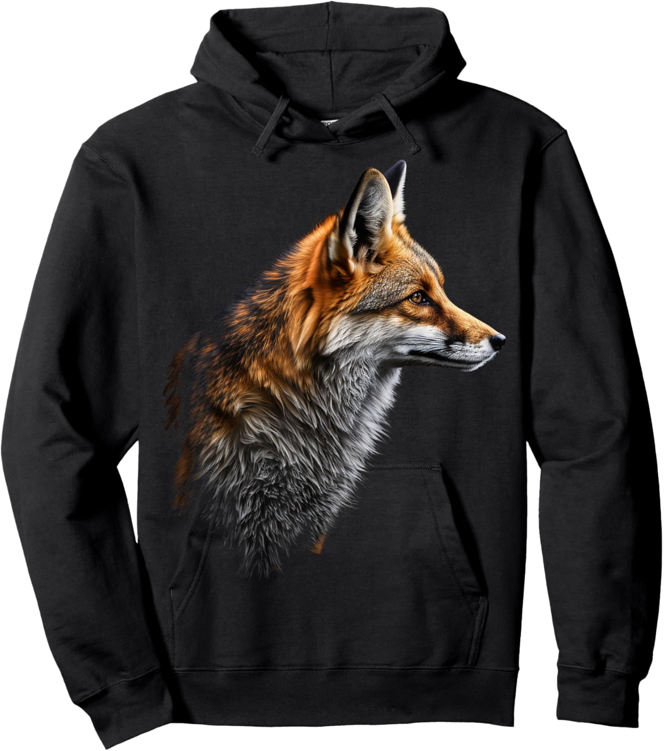 Fox Art Animal Lovers Motif Animal Hoodie - Hoodie | Black