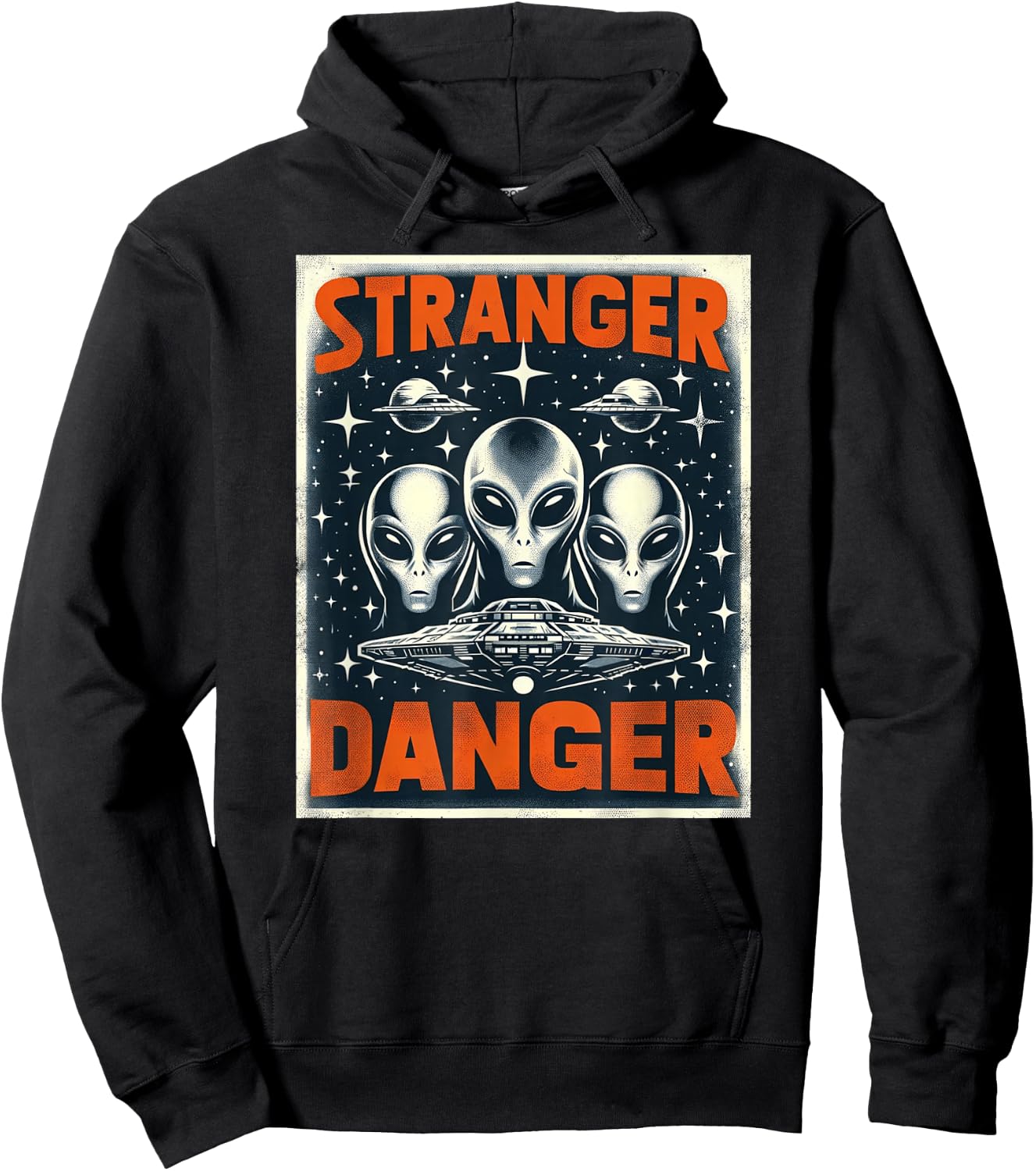 Galactic Warning: Alien Stranger Danger Hoodie - Hoodie | Black