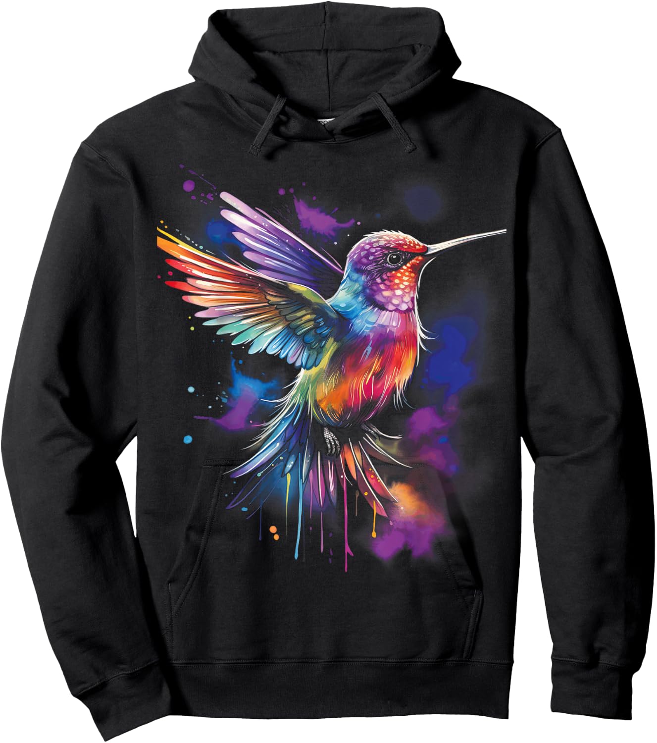 Hummingbird Artwork Bird Birds Hoodie - Hoodie | Black