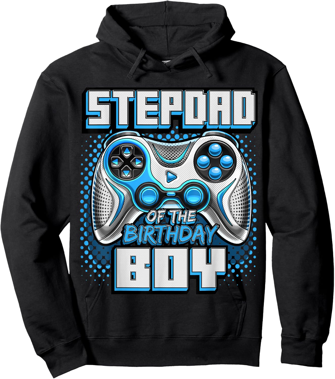 Stepdad of the Birthday Boy Matching Family Video Game Party Hoodie - Hoodie | Black