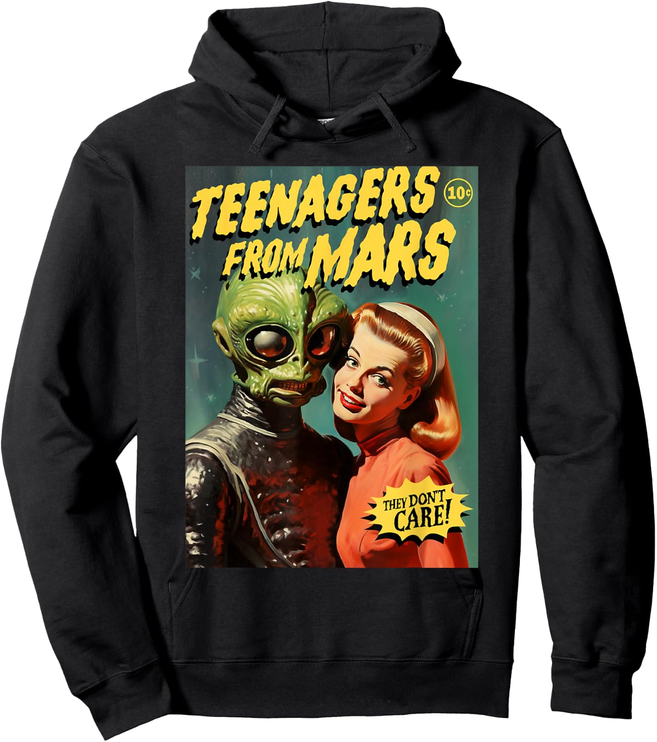 Teenagers From Mars 1950s Horror Comic Cover Hoodie - Hoodie | Black