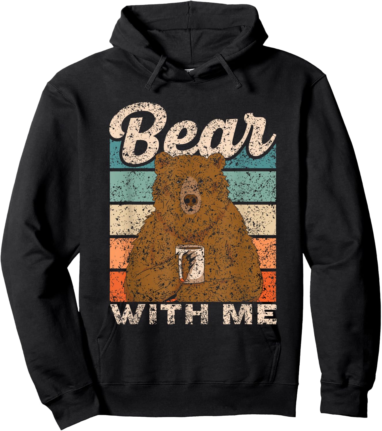 Bear with Me Animal Pun Bears Lover Bear Hoodie - Hoodie | Black
