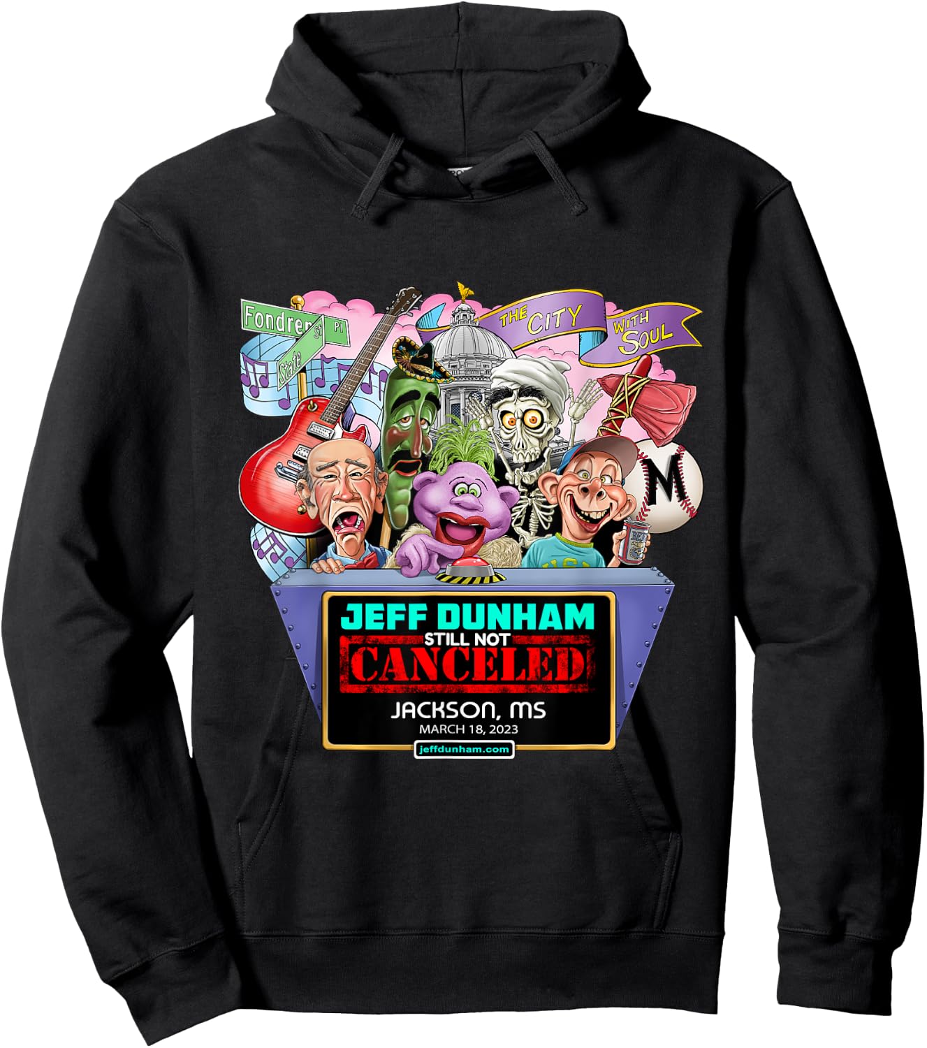 Jeff Dunham Jackson, MS (2023) Hoodie - Hoodie | Black