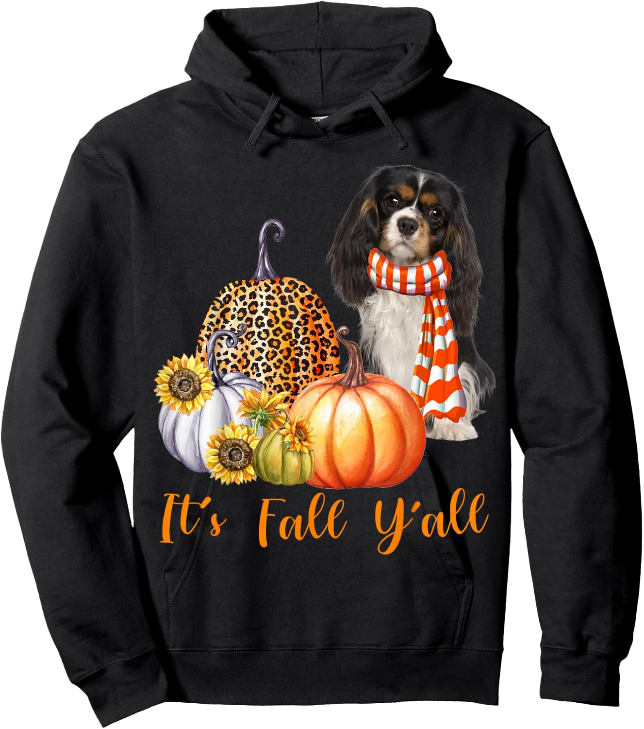It's Fall Y'all Cavalier King Charles Spaniel Pumpkin Fall Hoodie - Hoodie | Black