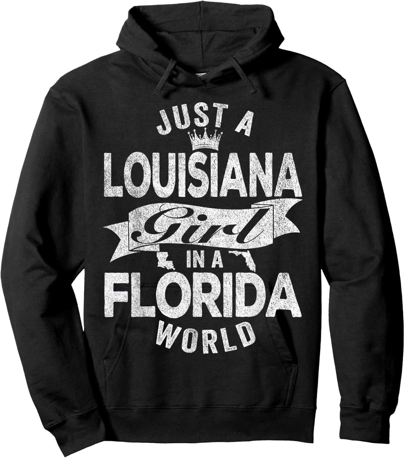 Just A Louisiana Girl In A Florida World Hoodie - Hoodie | Black
