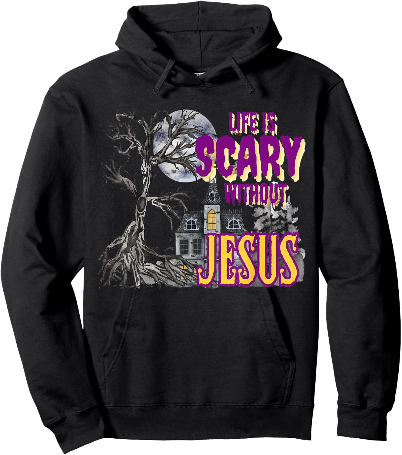 Life Is Scary Without Jesus Halloween Costume Hoodie - Hoodie | Black