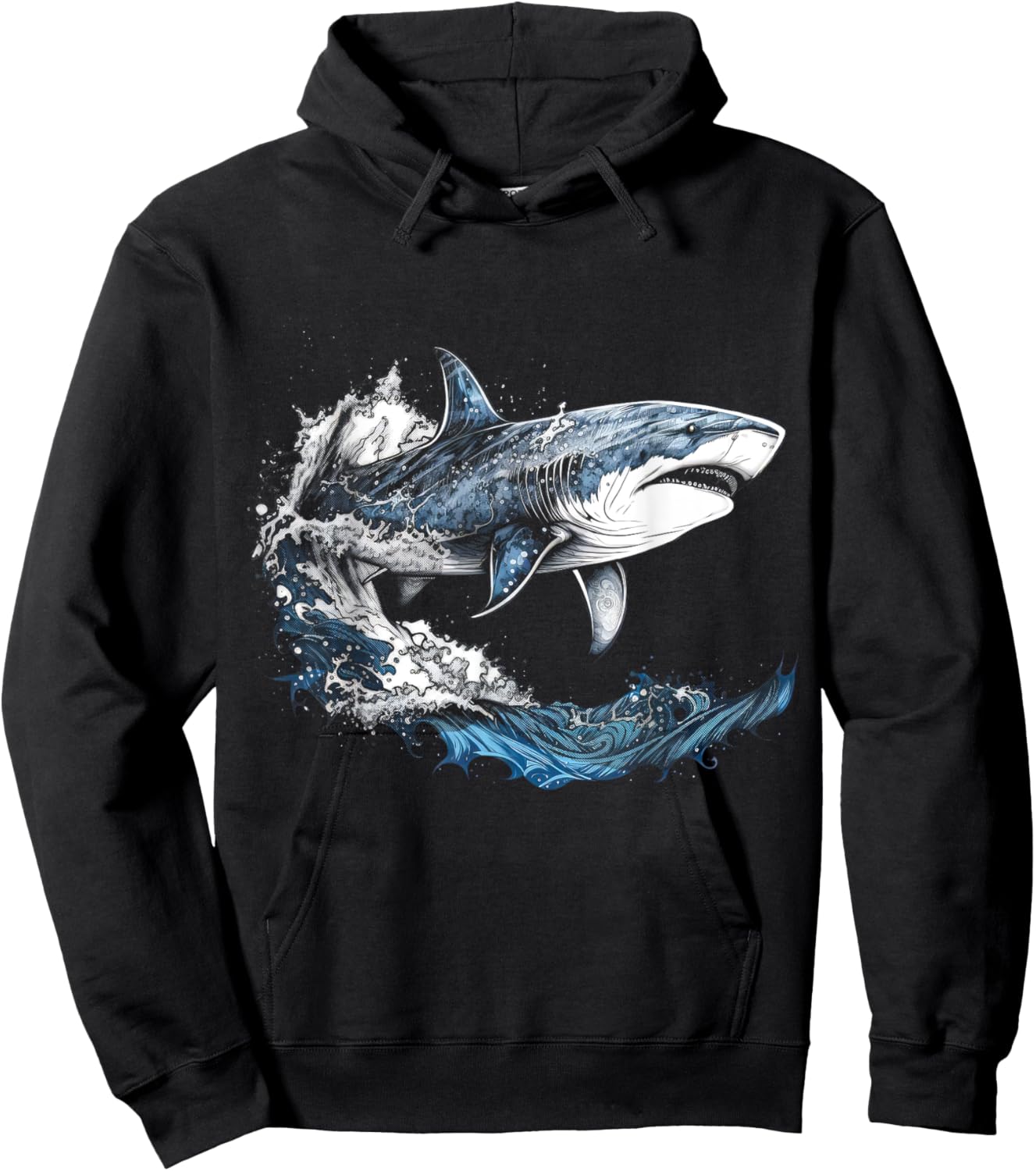 Shark Beach Lover Ocean Animal Graphic Novelty Hoodie - Hoodie | Black