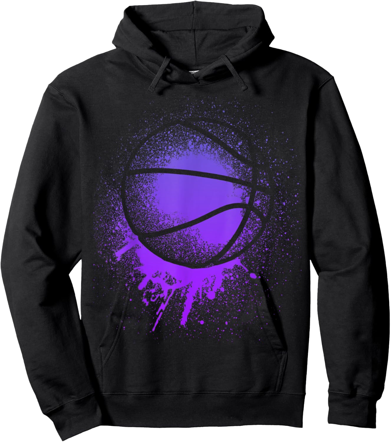 Basketball Team men Silhouette Purple Bball Birthday Baller Hoodie - Hoodie | Black