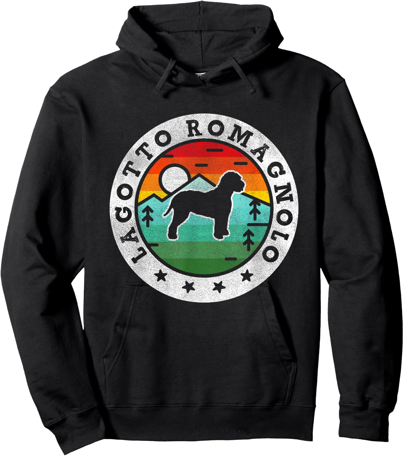 Vintage Lagotto Romagnolo Retro Dog Mom Dad Women Kids Hoodie - Hoodie | Black