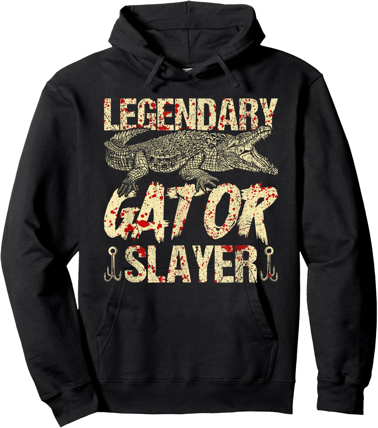 Alligator Hunter Legendary Gator Slayer Bloody Gator Hunting Hoodie - Hoodie | Black