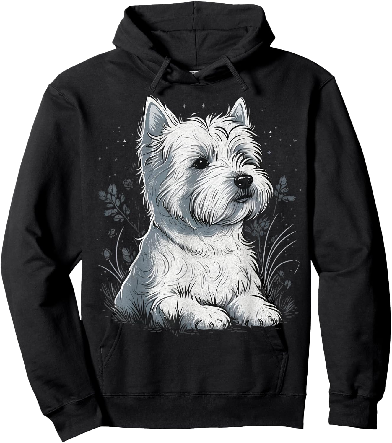 Cute Westie Dog on West Highland White Terrier Lover Hoodie - Hoodie | Black