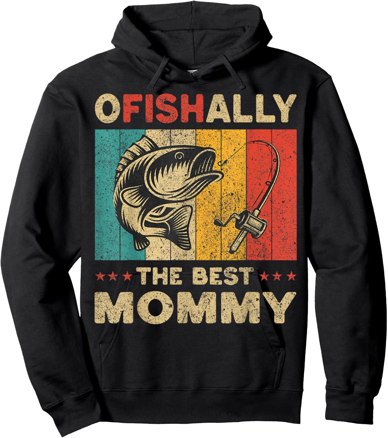 Father's Day Funny Fishing Ofishally The Best Mommy Hoodie - Hoodie | Black