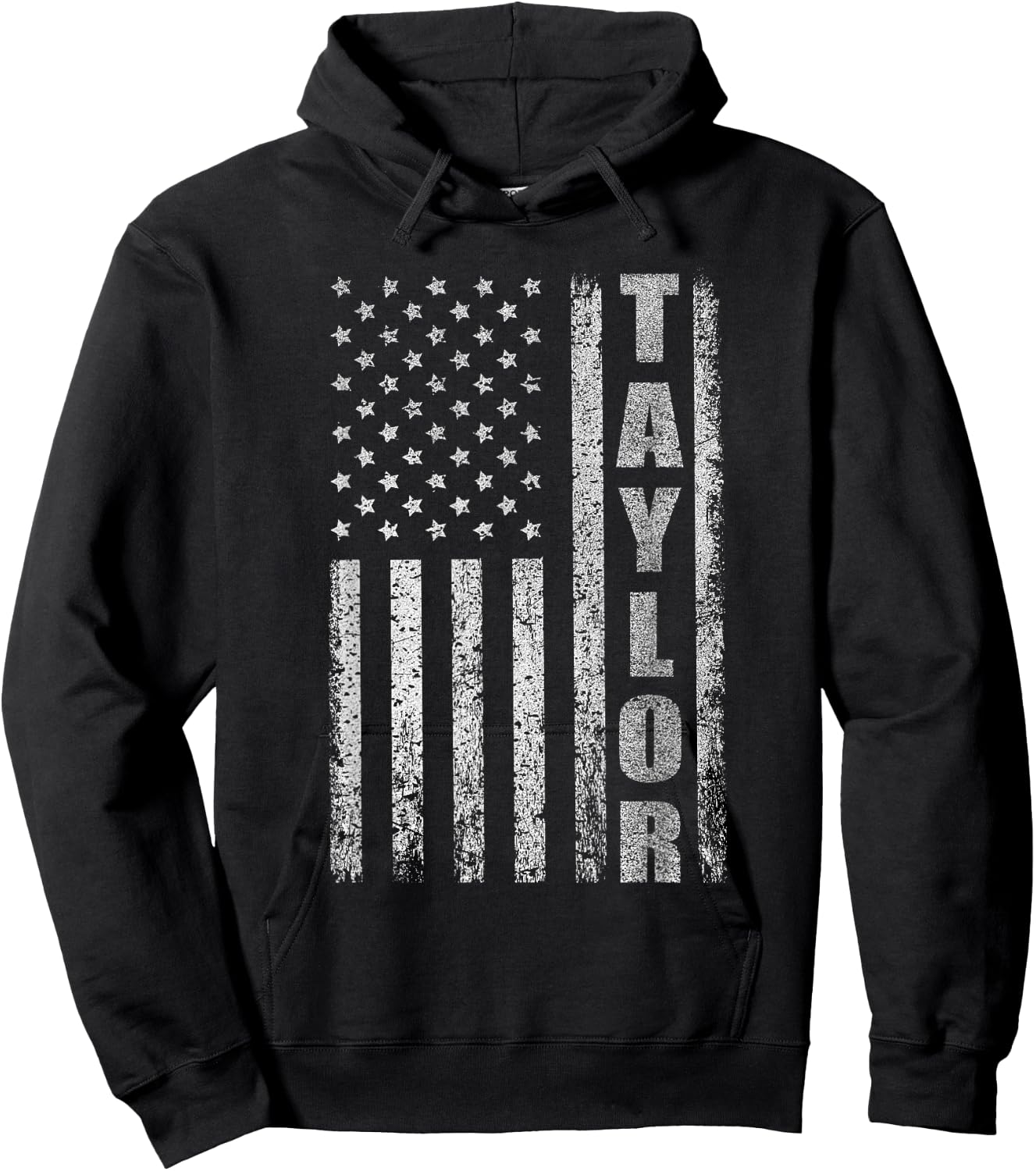 Taylor US Flag Personalized Taylor American Flag Vintage Hoodie - Hoodie | Black