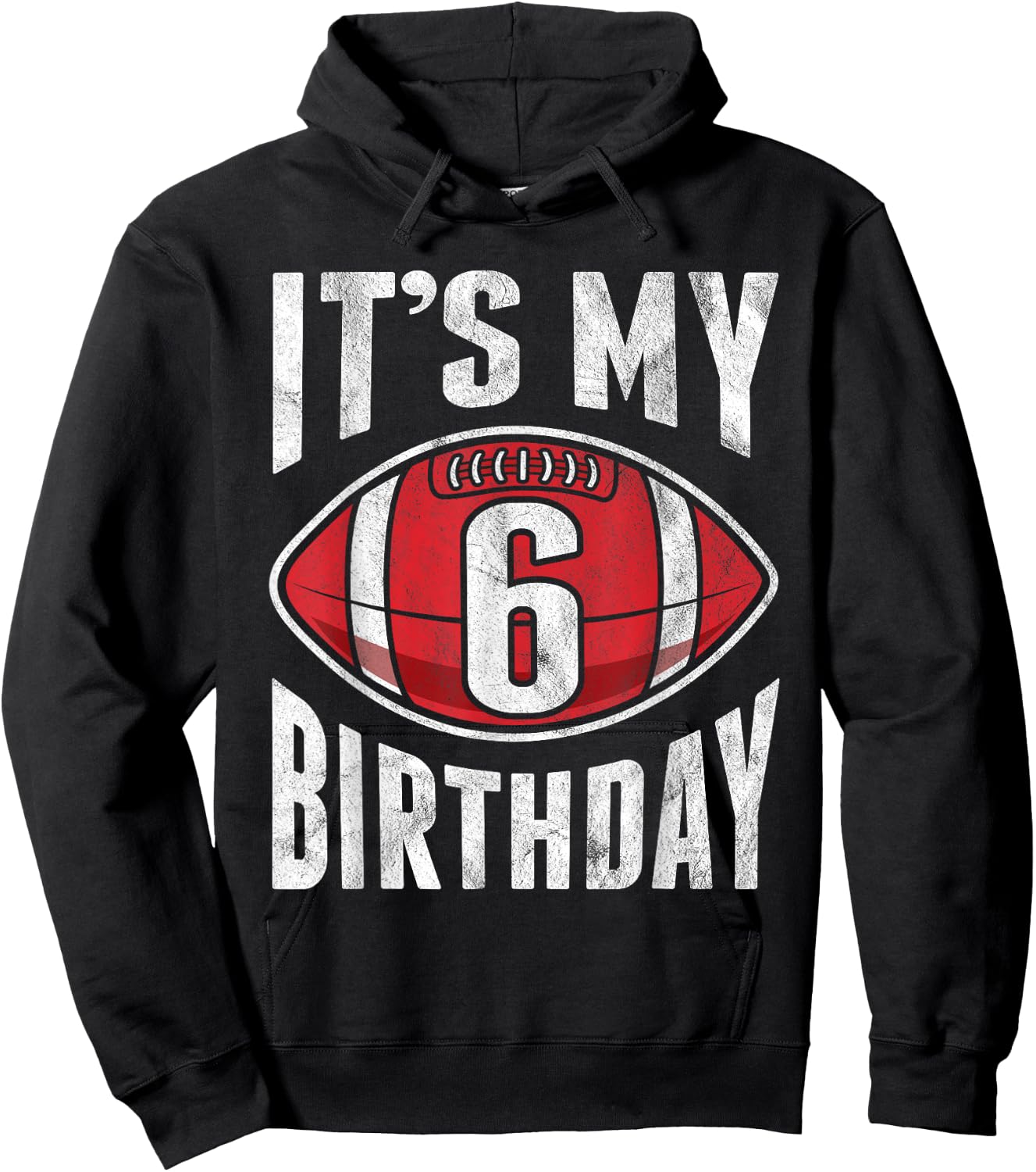 6 Years Old American Football 6th Birthday Boy Retro Style Hoodie - Hoodie | Black