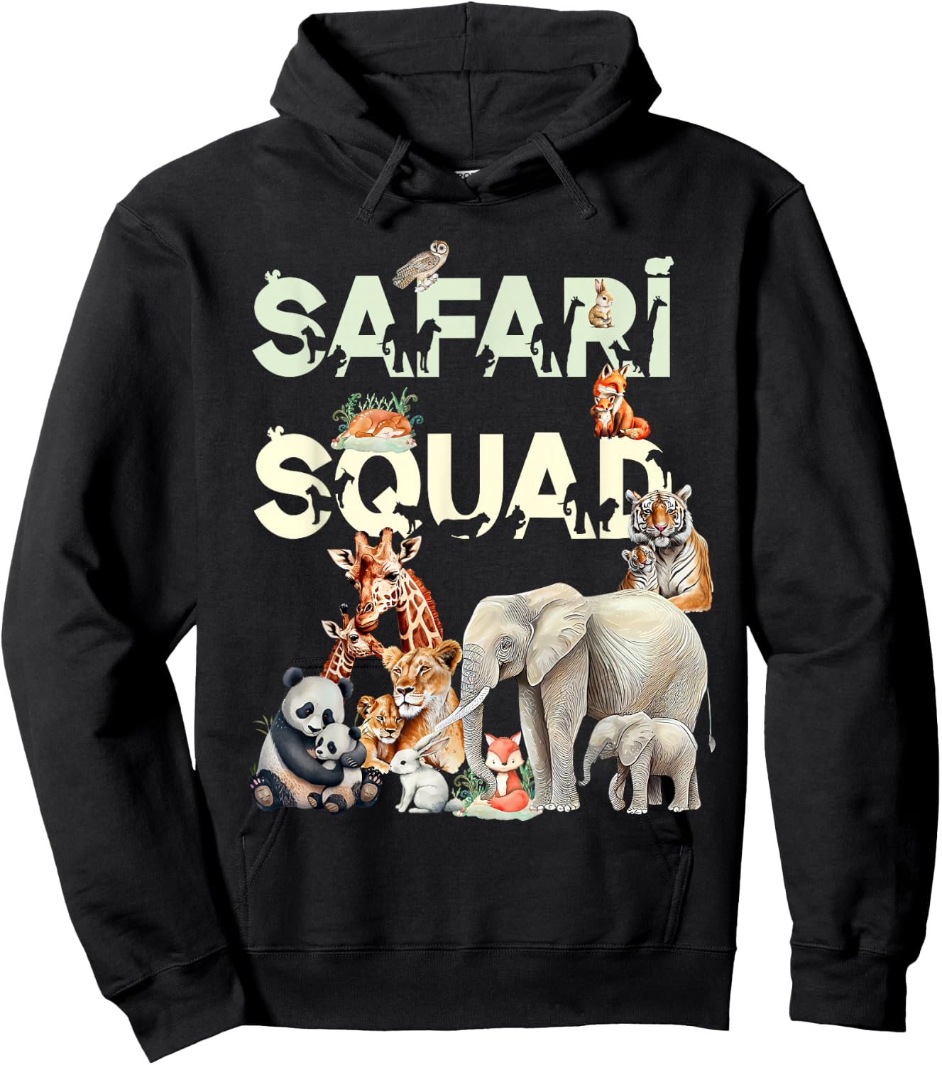 Safari Squad Animals Funny Zoo Animal Lovers Funny Safari Hoodie - Hoodie | Black