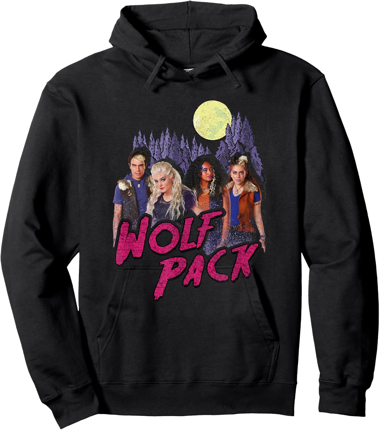 Disney Zombies Wolf Pack Full Moon Group Poster Hoodie - Hoodie | Black
