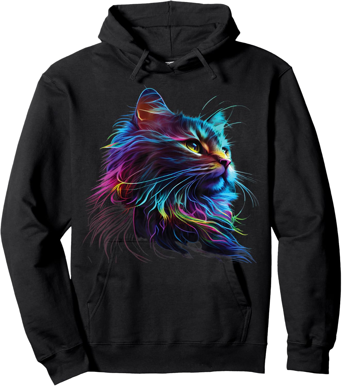 Cute Colorful Cat for Kitten Lovers Art Kitty Cats Hoodie - Hoodie | Black