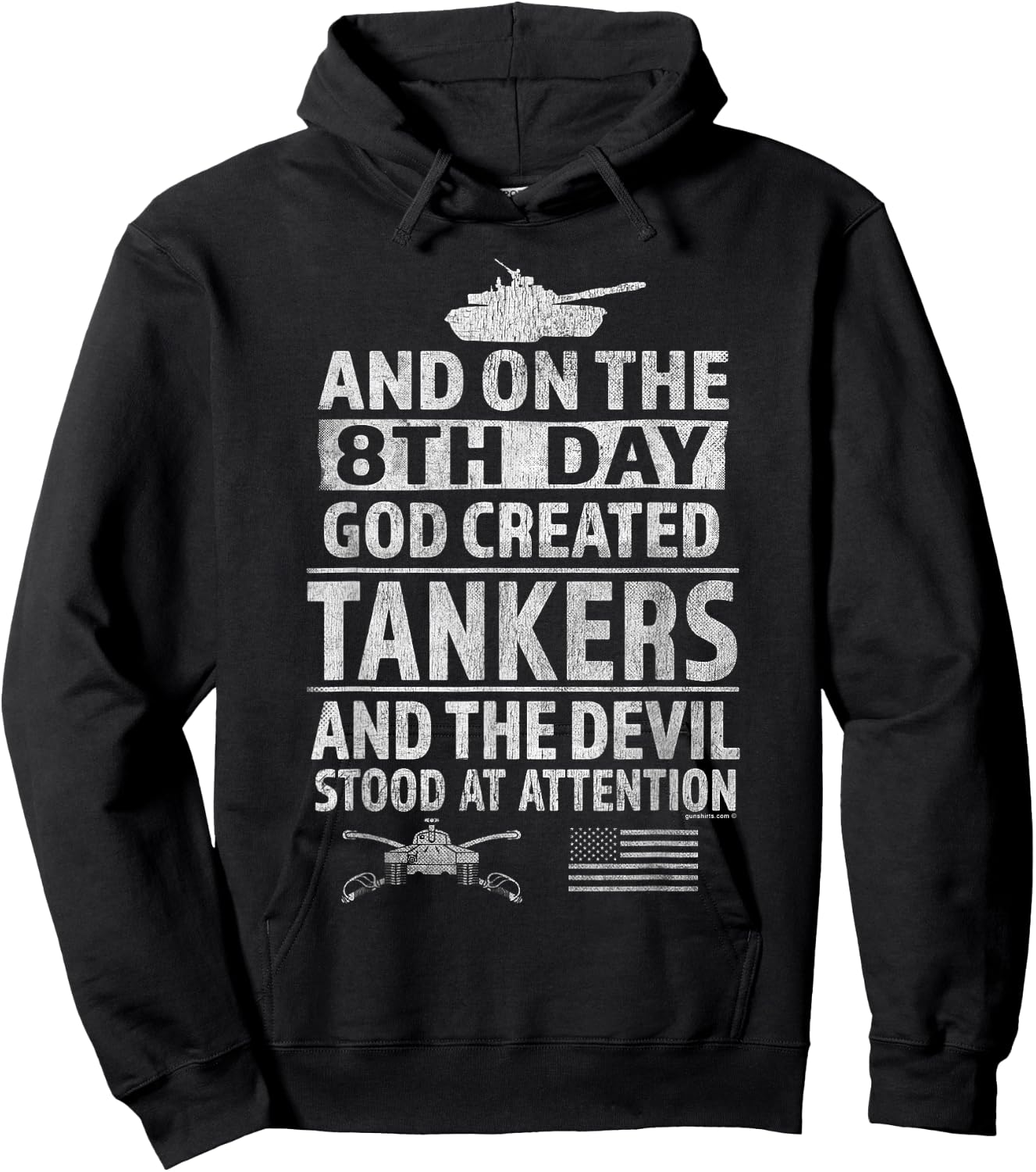 Armor - 8th Day God Created Tankers, Devil stood at ... Hoodie - Hoodie | Black