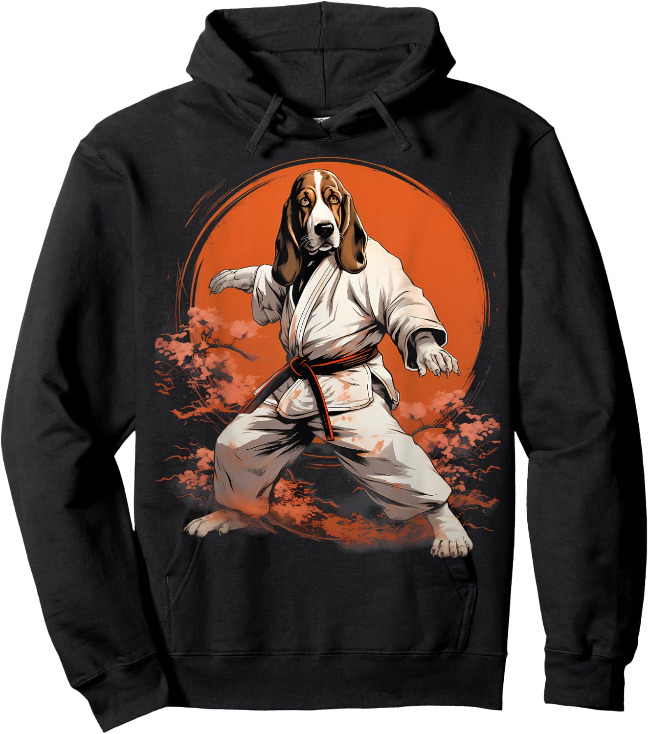 MMA Basset Hound Dog Karate Hoodie - Hoodie | Black