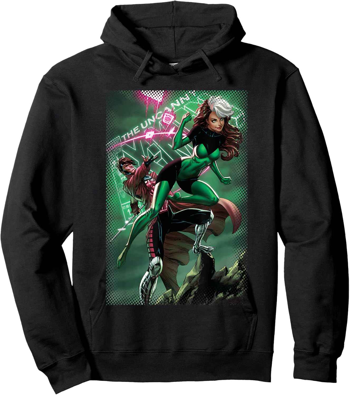 Marvel X-Men The Uncanny X-Men Rogue & Gambit Cover Hoodie - Hoodie | Black