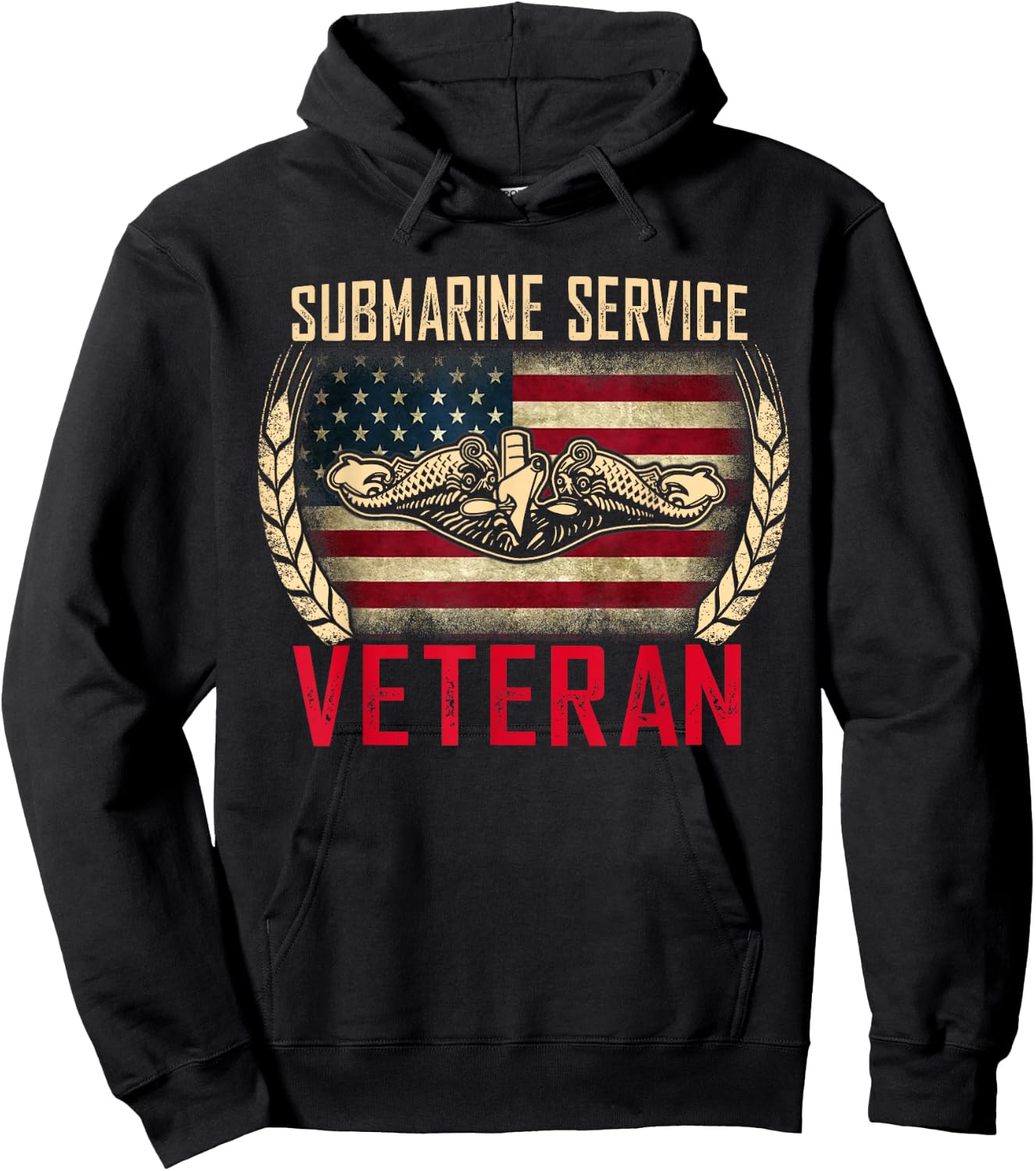 U.S Military Submarines Service Veteran Patriotic Men Hoodie - Hoodie | Black