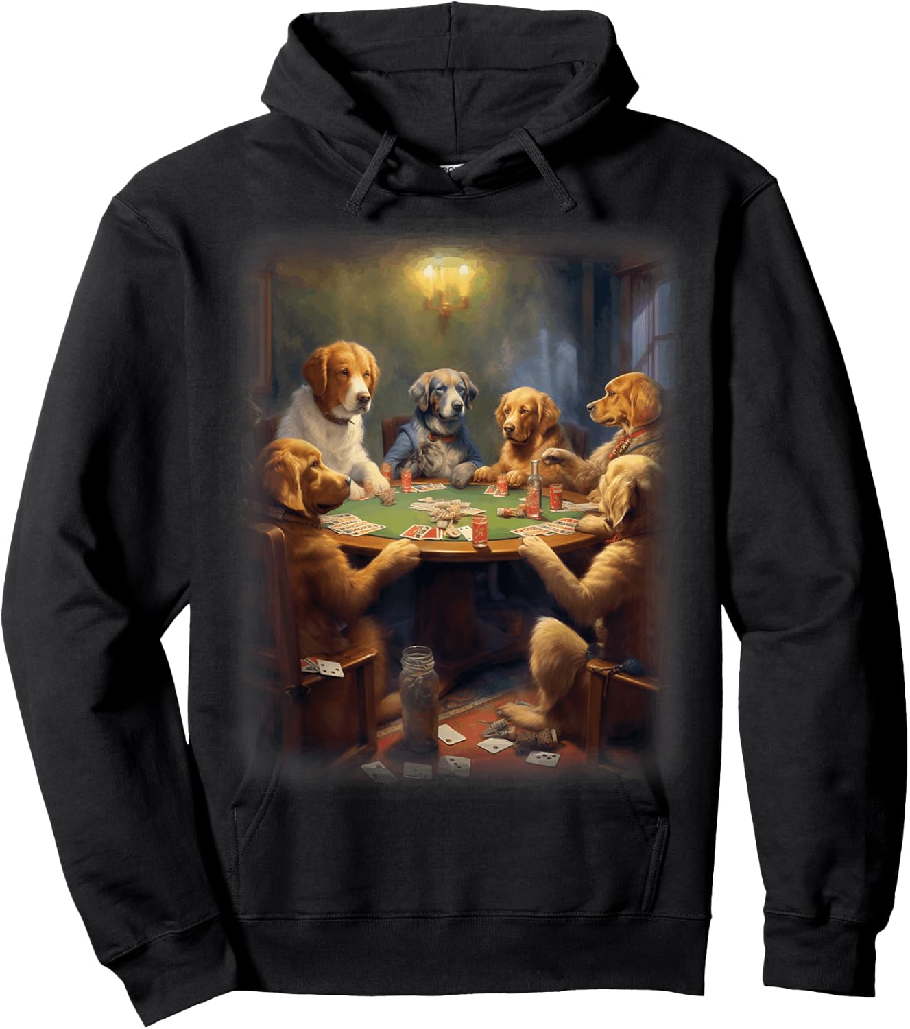 Dogs Playing Poker | A Friend in Need | Funny Dog Lover Art Women Hoodie - Hoodie | Black