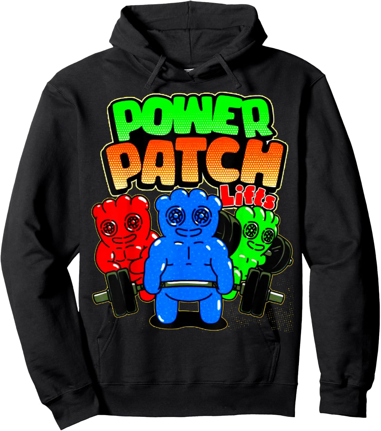 Funny Power Patch Lifts Weightlifting Bodybuilding Workout Hoodie - Hoodie | Black