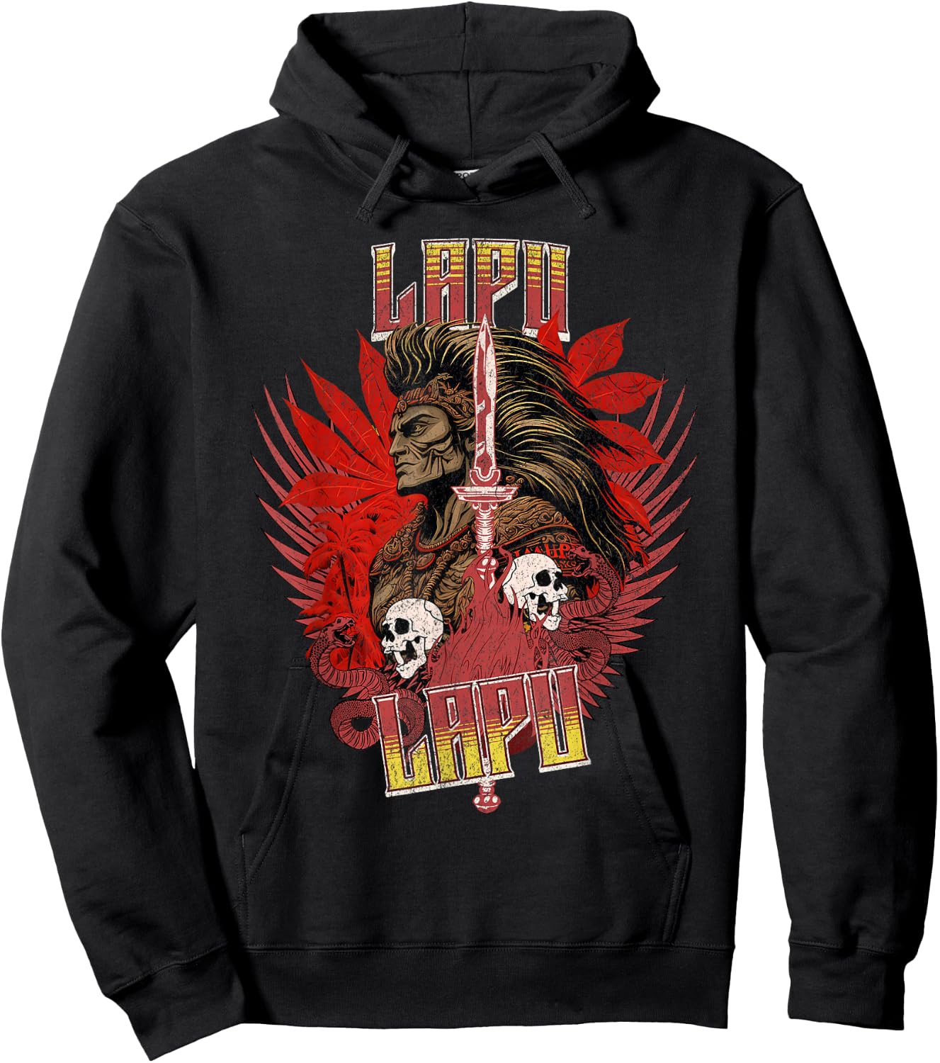 Lapulapu, Lapu Lapu Ancient Filipino Warrior Graphic Art Hoodie - Hoodie | Black