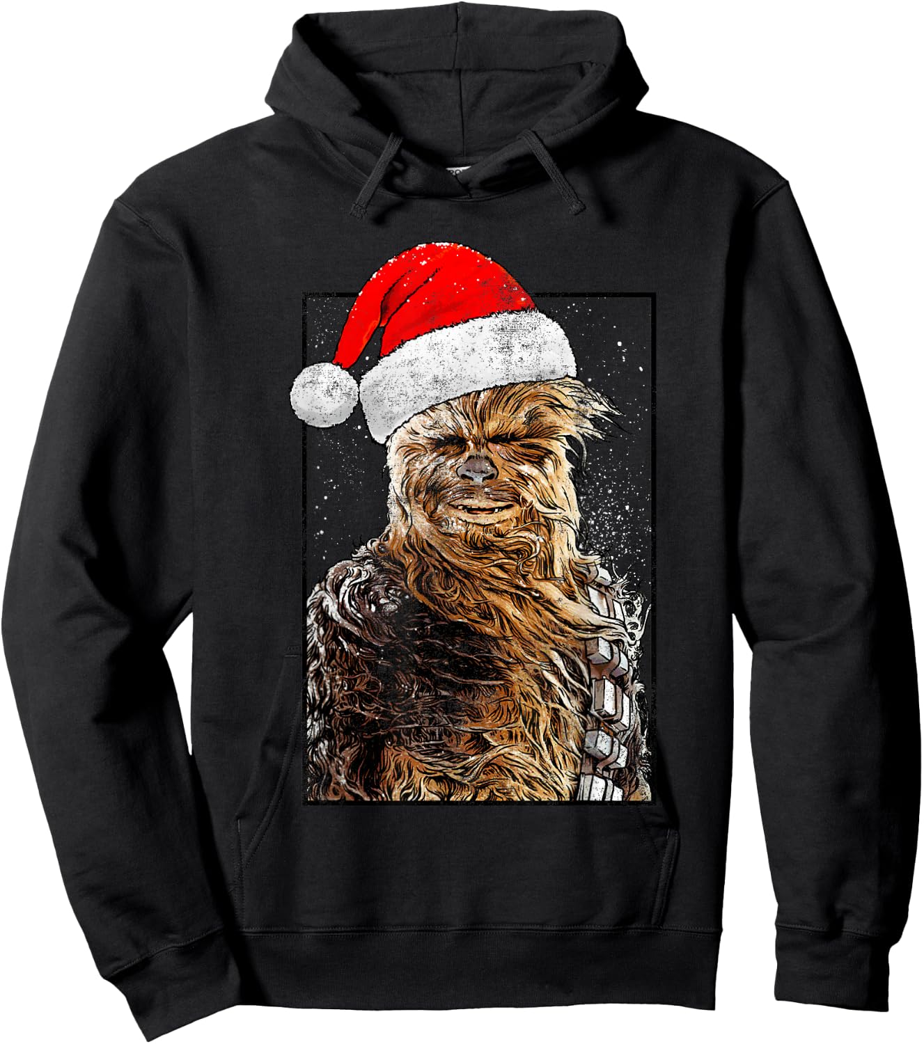 Star Wars Christmas Santa Chewbacca Windswept Movie Panel Hoodie - Hoodie | Black