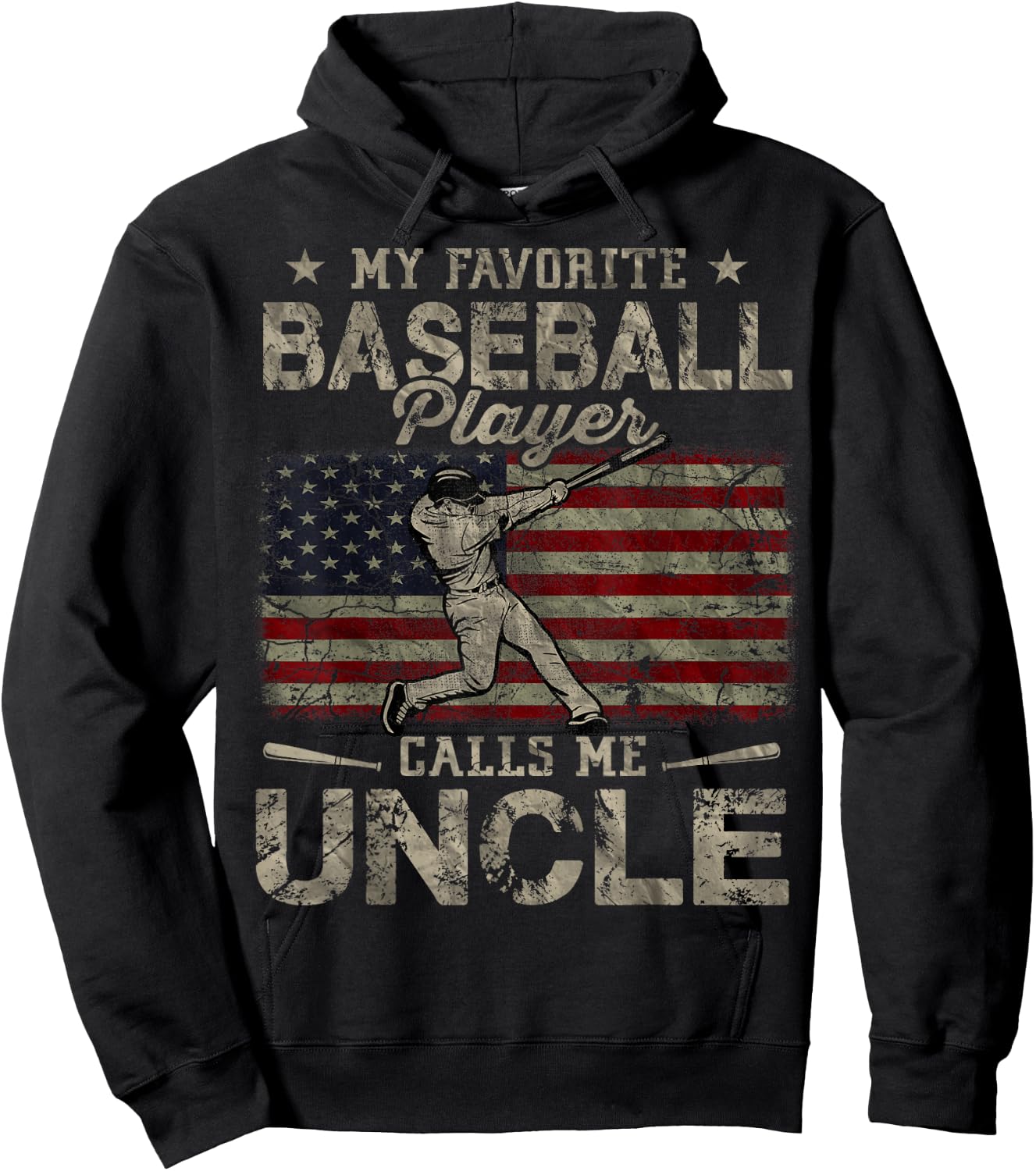 My Favorite Baseball Player Calls Me Uncle Father's Day Hoodie - Hoodie | Black