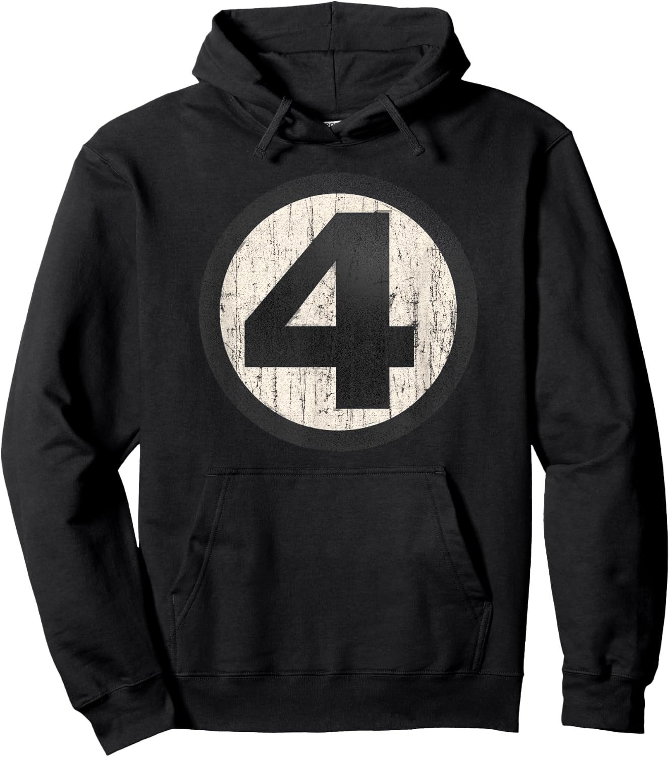 Marvel Fantastic Four Official Distressed Logo Hoodie - Hoodie | Black