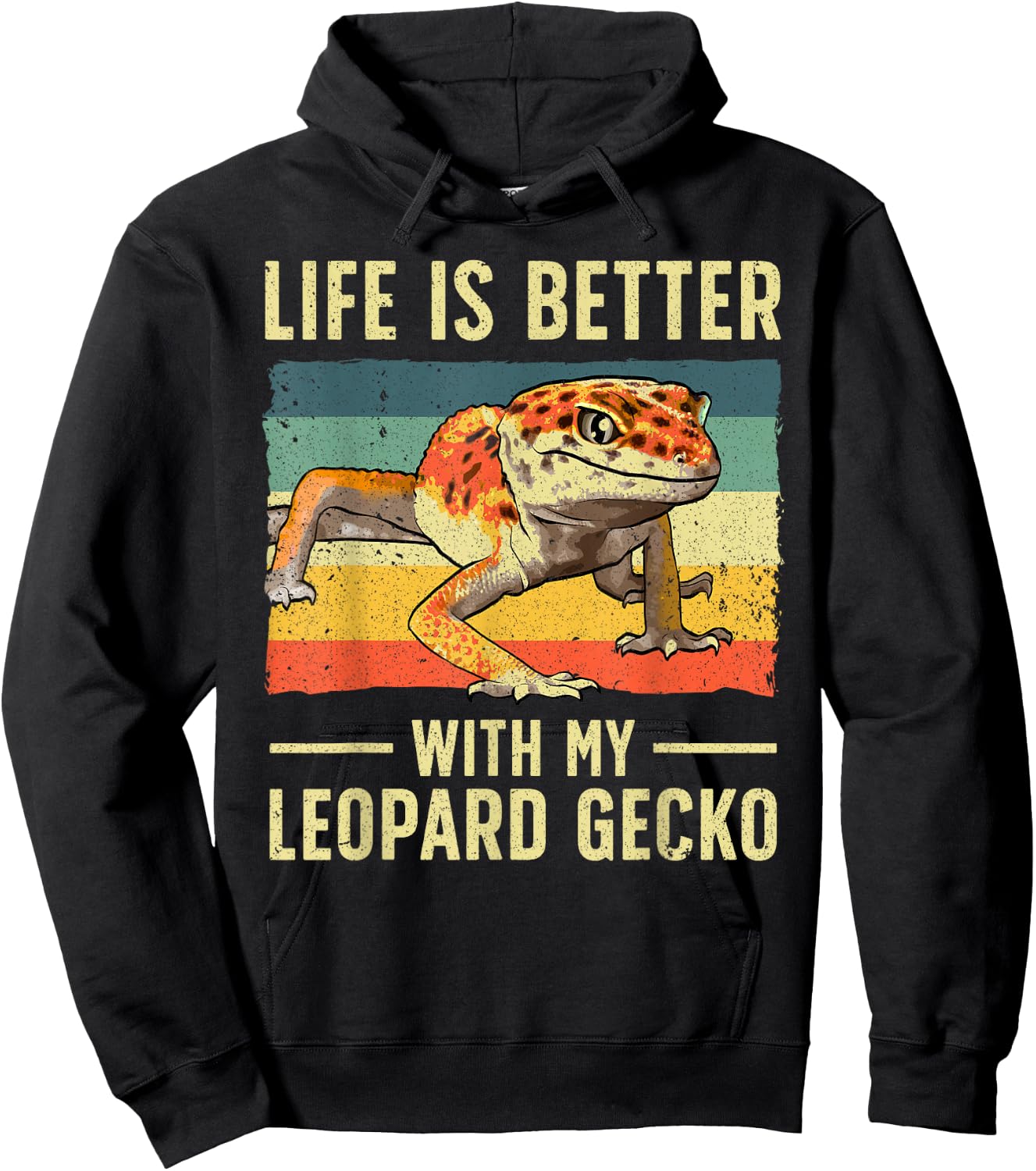 Cool Leopard Gecko Women Kids Leopard Gecko Lover Hoodie - Hoodie | Black