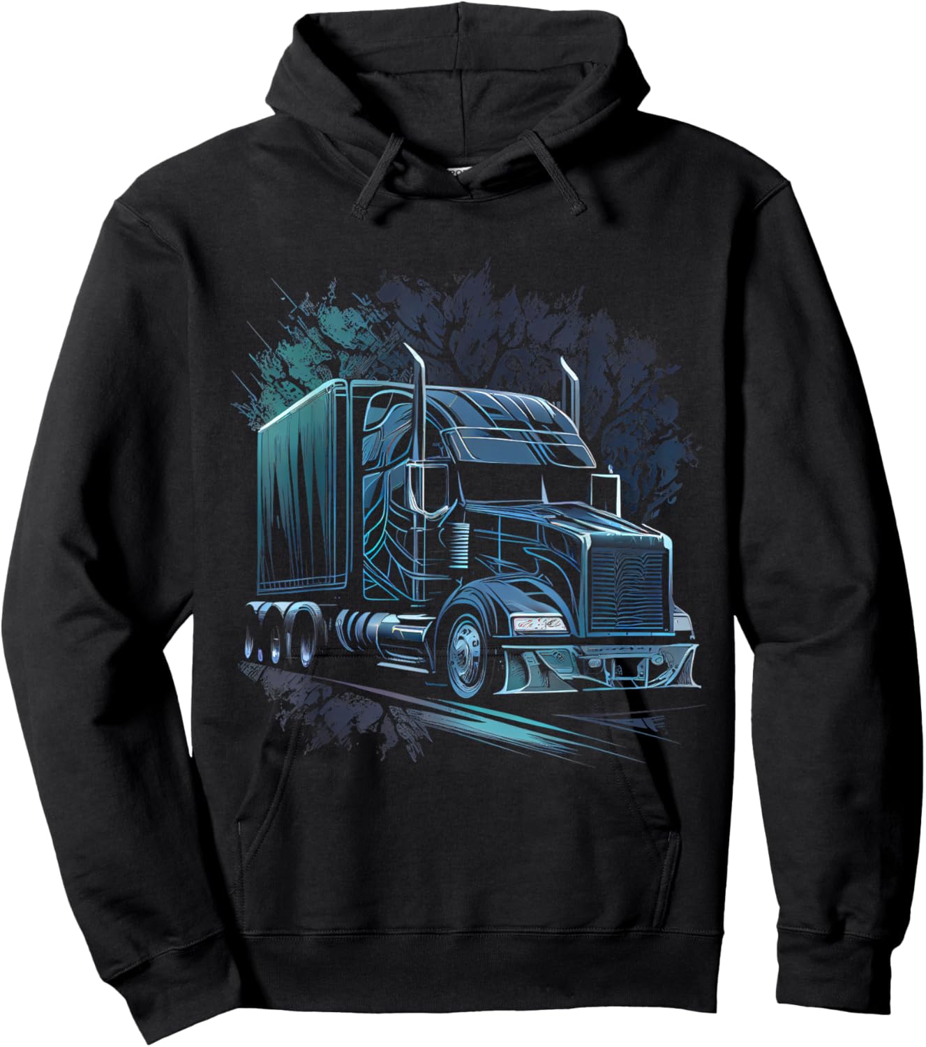 Truck Driver 18 Wheel Trucker Hoodie - Hoodie | Black