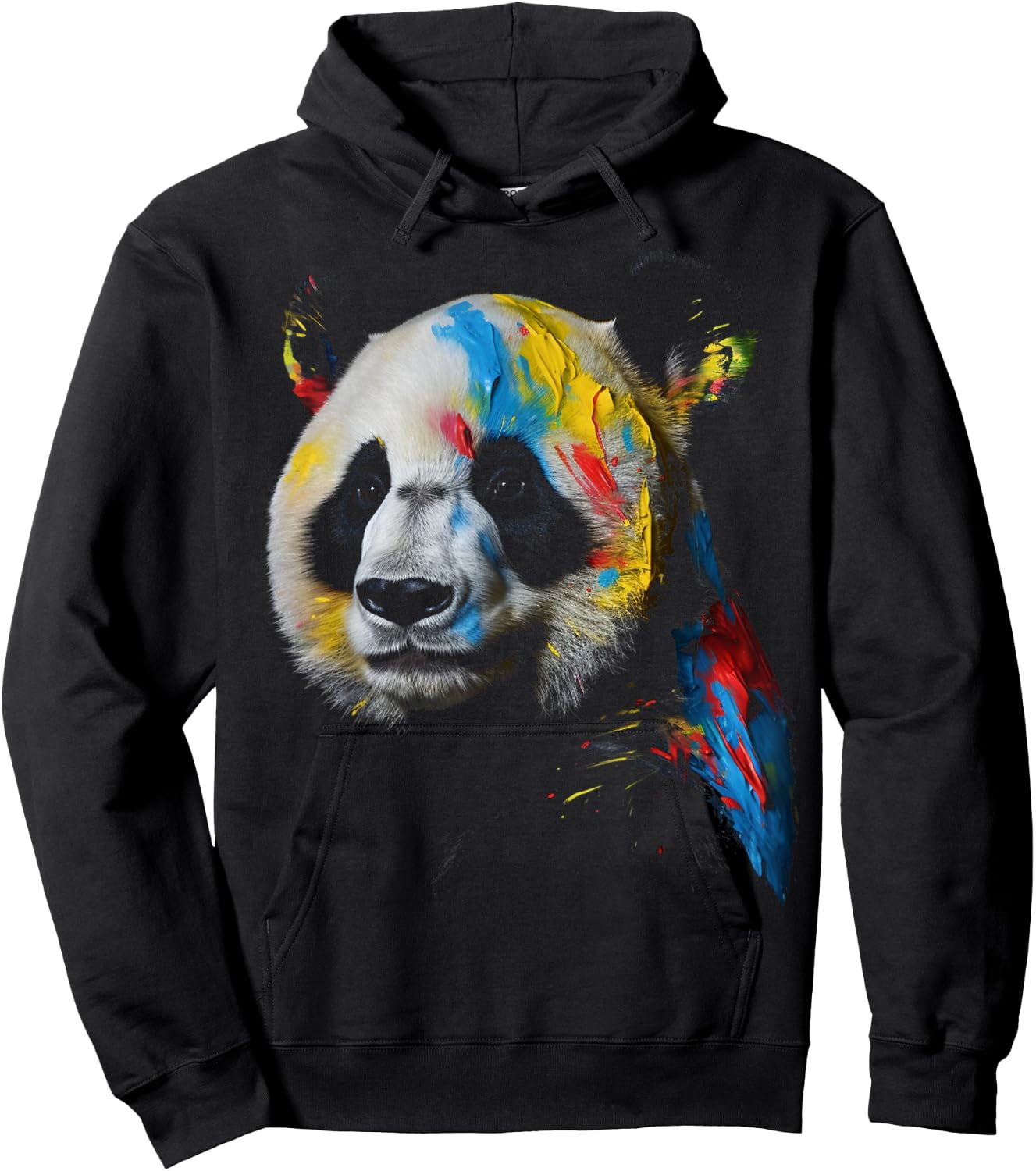 Large Panda Colourful Animal Panda Bear Zoo Art Panda Hoodie - Hoodie | Black