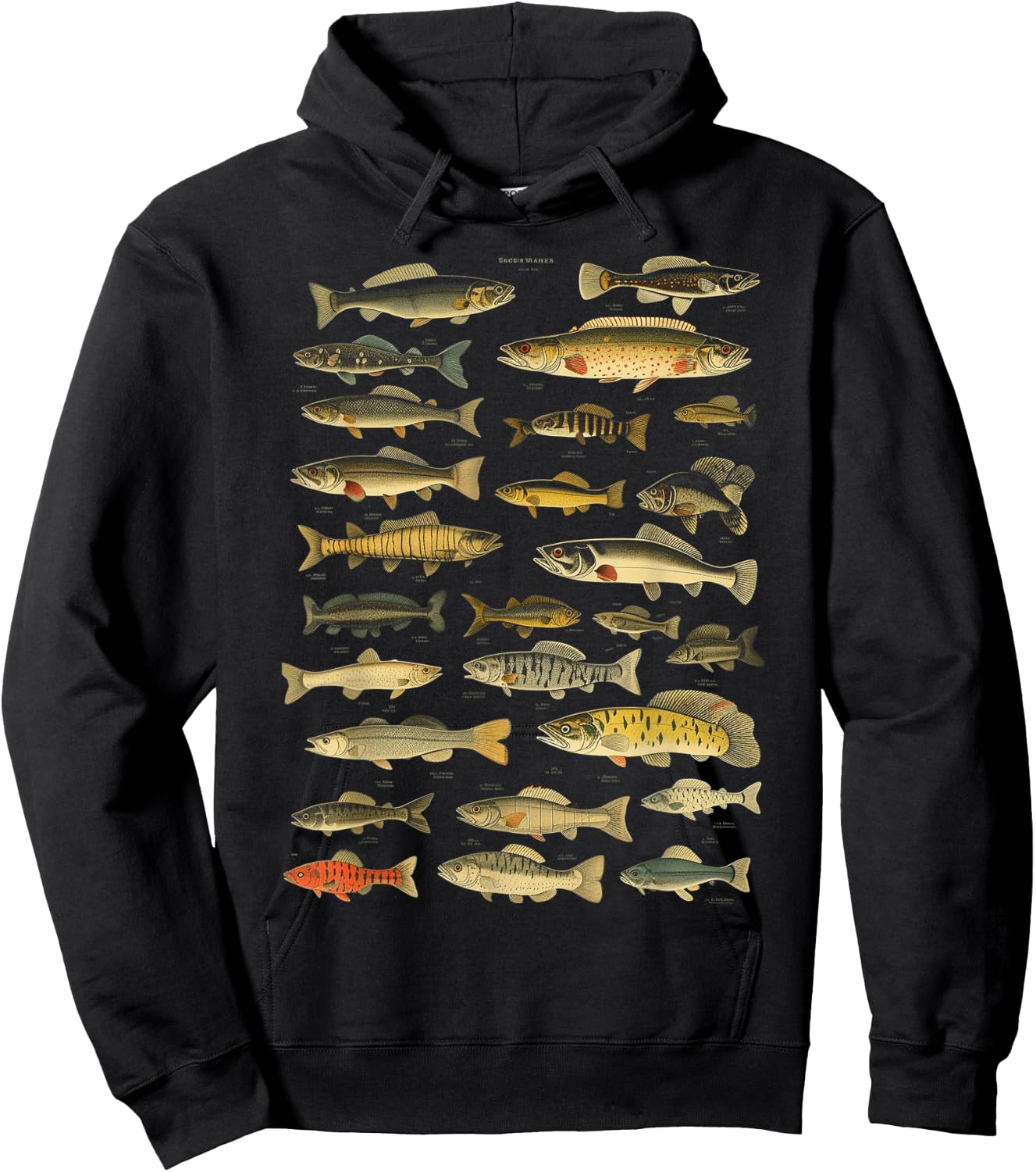 Types Of Freshwater Fish Species Fishing Graphic Hoodie - Hoodie | Black