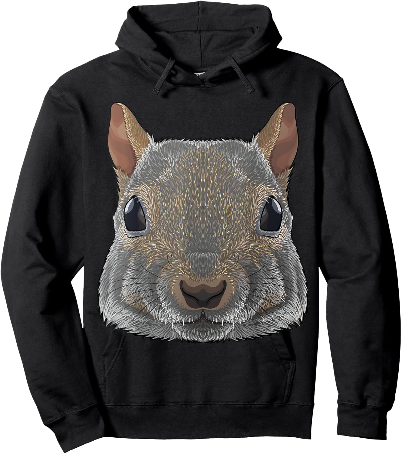 Squirrel Face American Grey Squirrel Animal Hoodie - Hoodie | Black