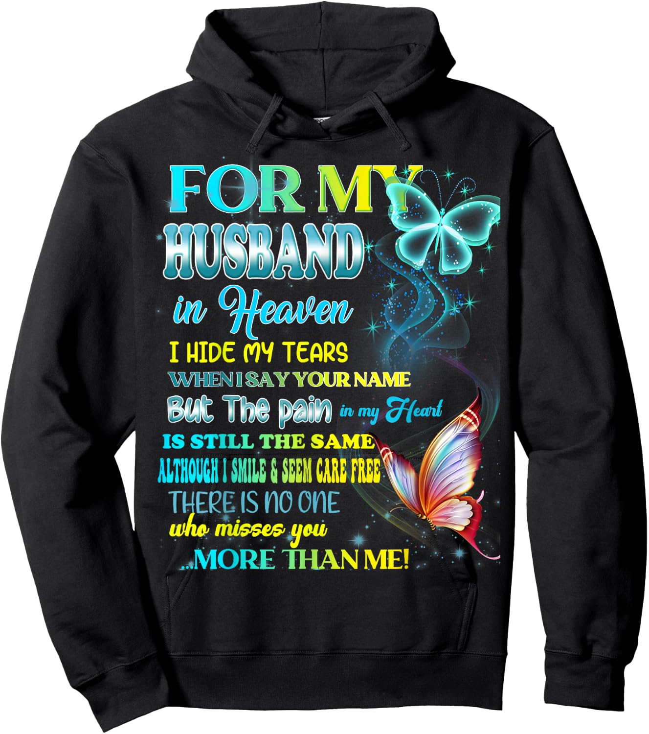 I'm Not A Widow I'm A Wife To A Husband With Wings Memories Hoodie - Hoodie | Black