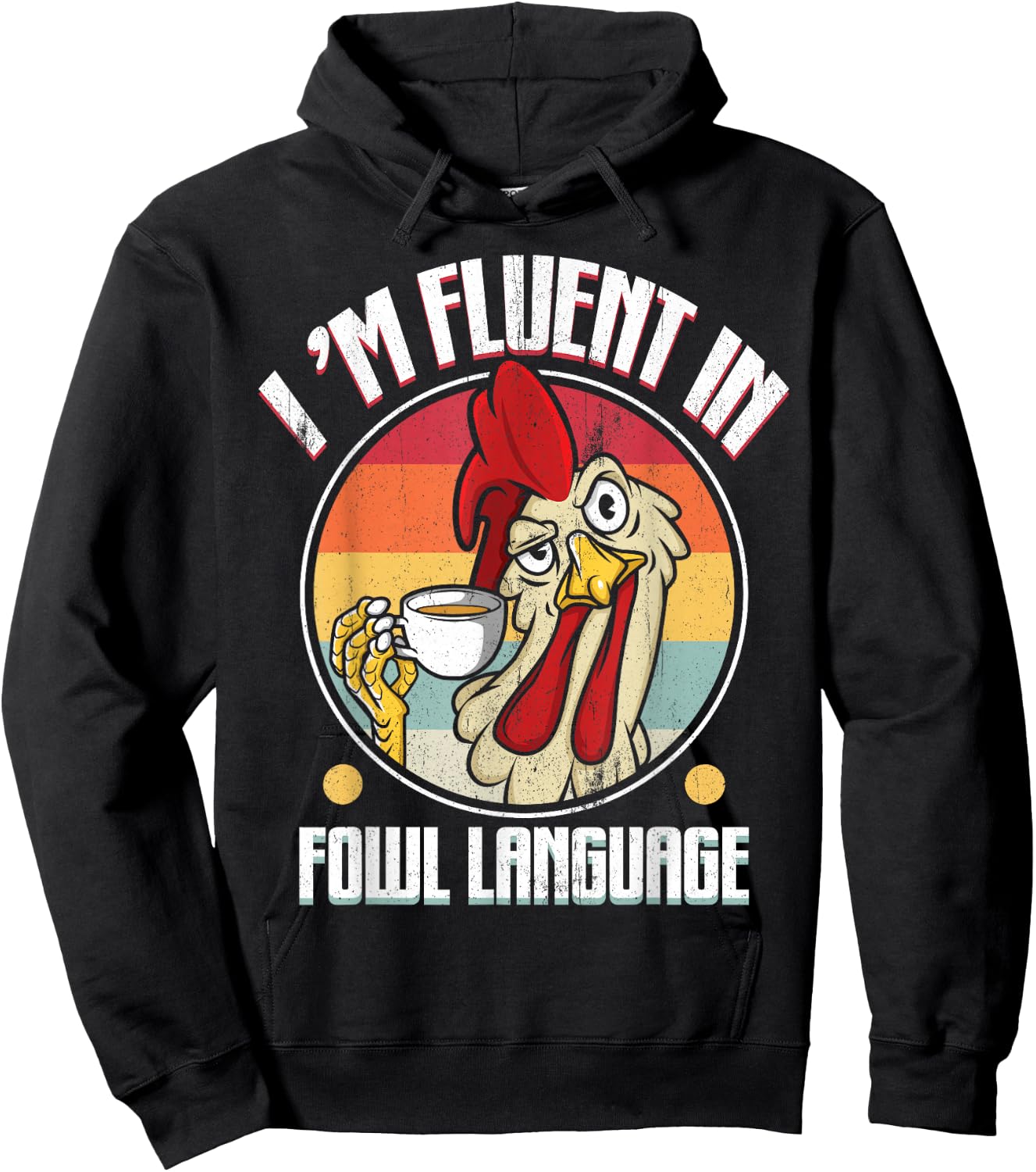Flowing in Poultry Language Funny Chicken Lover Gift Hoodie - Hoodie | Black