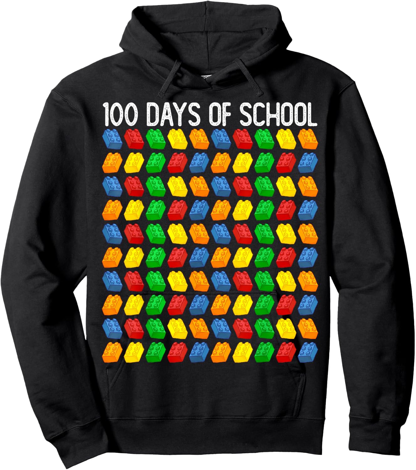 Master Builder Funny Building Blocks 100 Days of School Kids Hoodie - Hoodie | Black