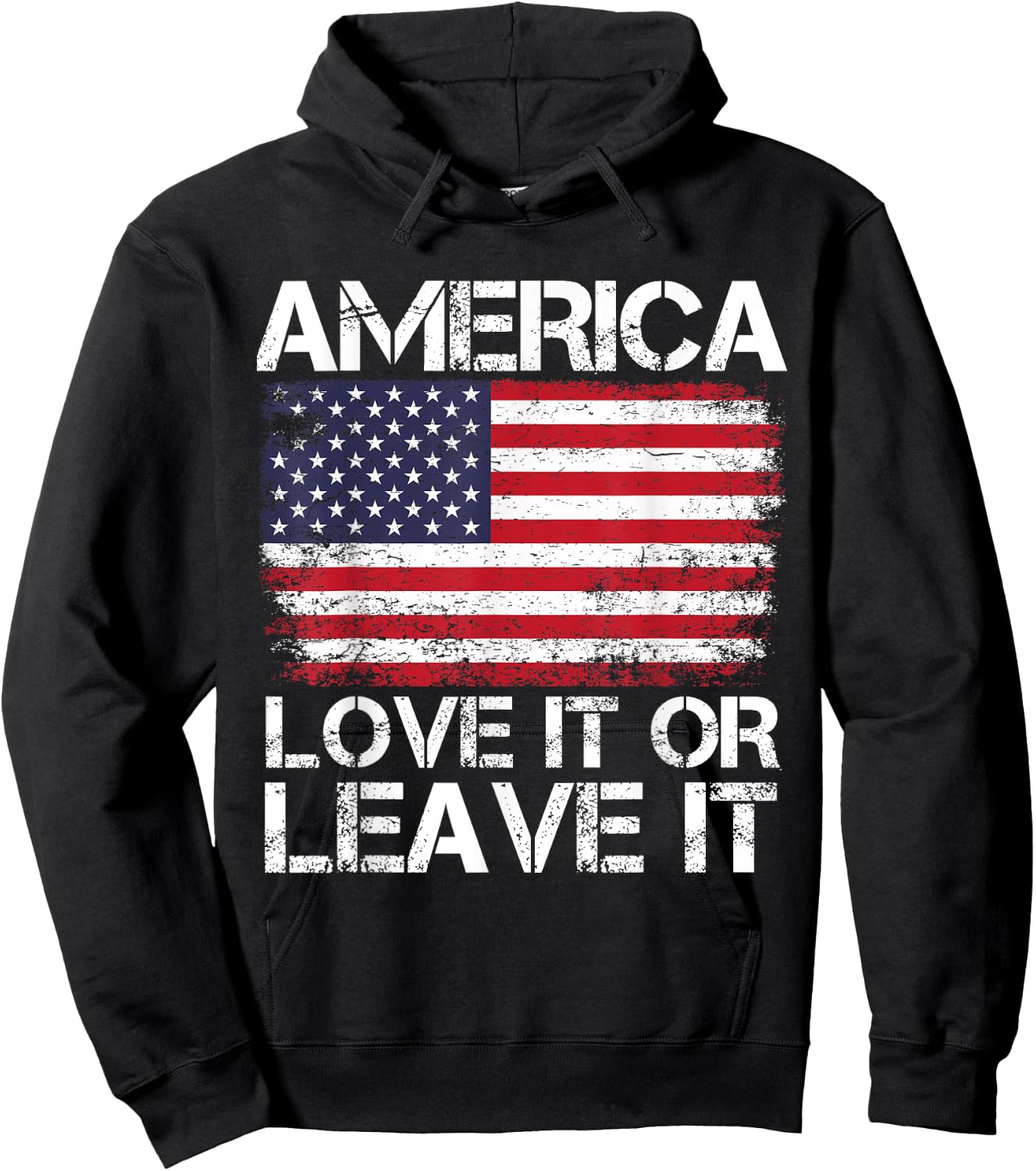 American Flag America Love It Or Leave It' USA Flag Hoodie - Hoodie | Black