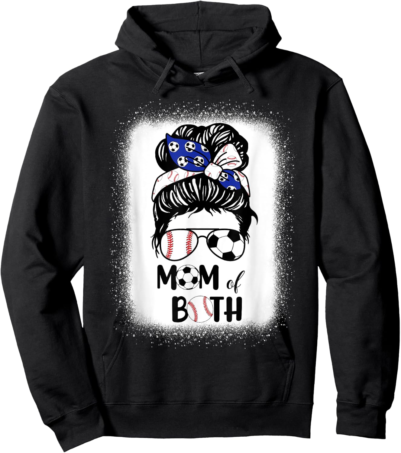 Messy Bun Soccer Mom Baseball Mom Of Both Mothers Day Hoodie - Hoodie | Black
