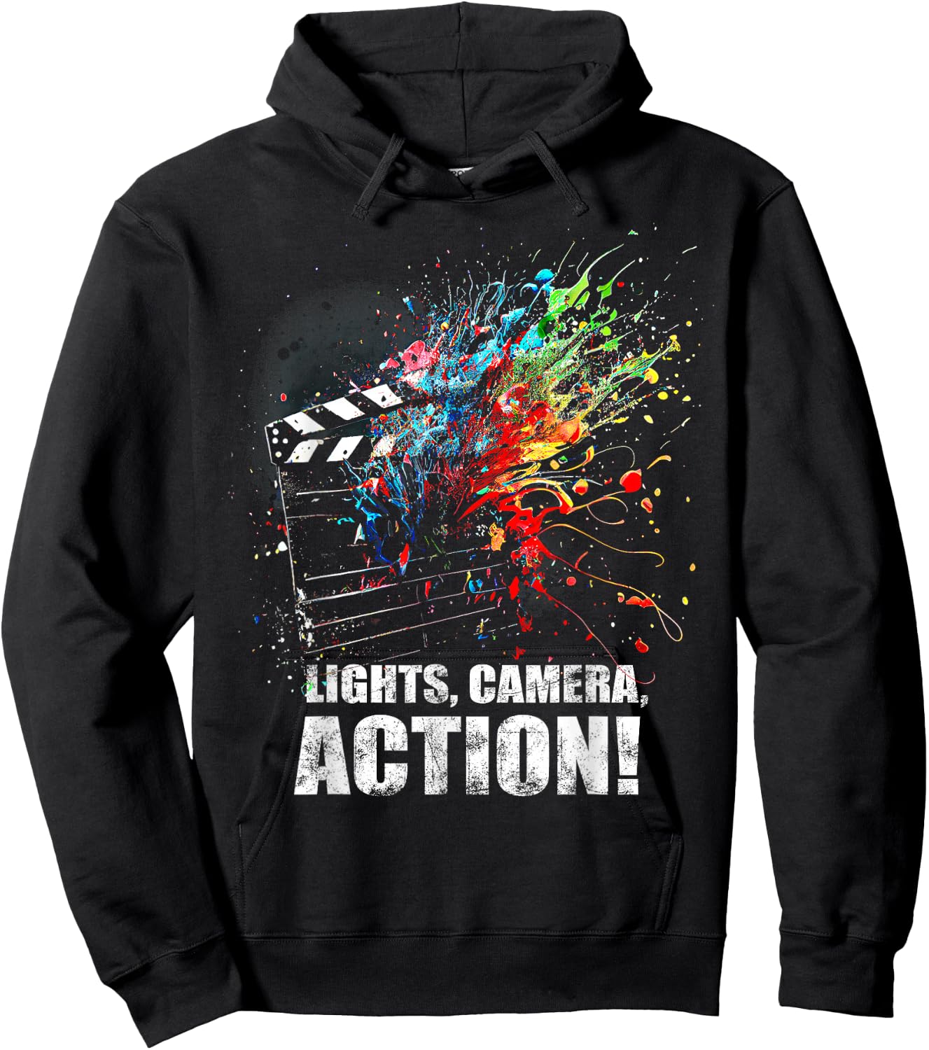 Lights Camera Action Movie Director Movie Clapper Board Hoodie - Hoodie | Black