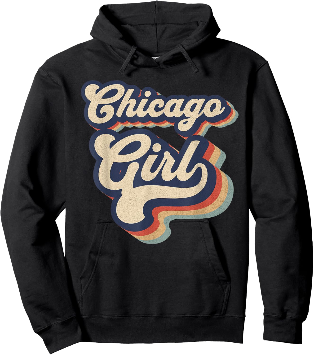 Vintage Design For Girls From Chicago Illinois Hoodie - Hoodie | Black