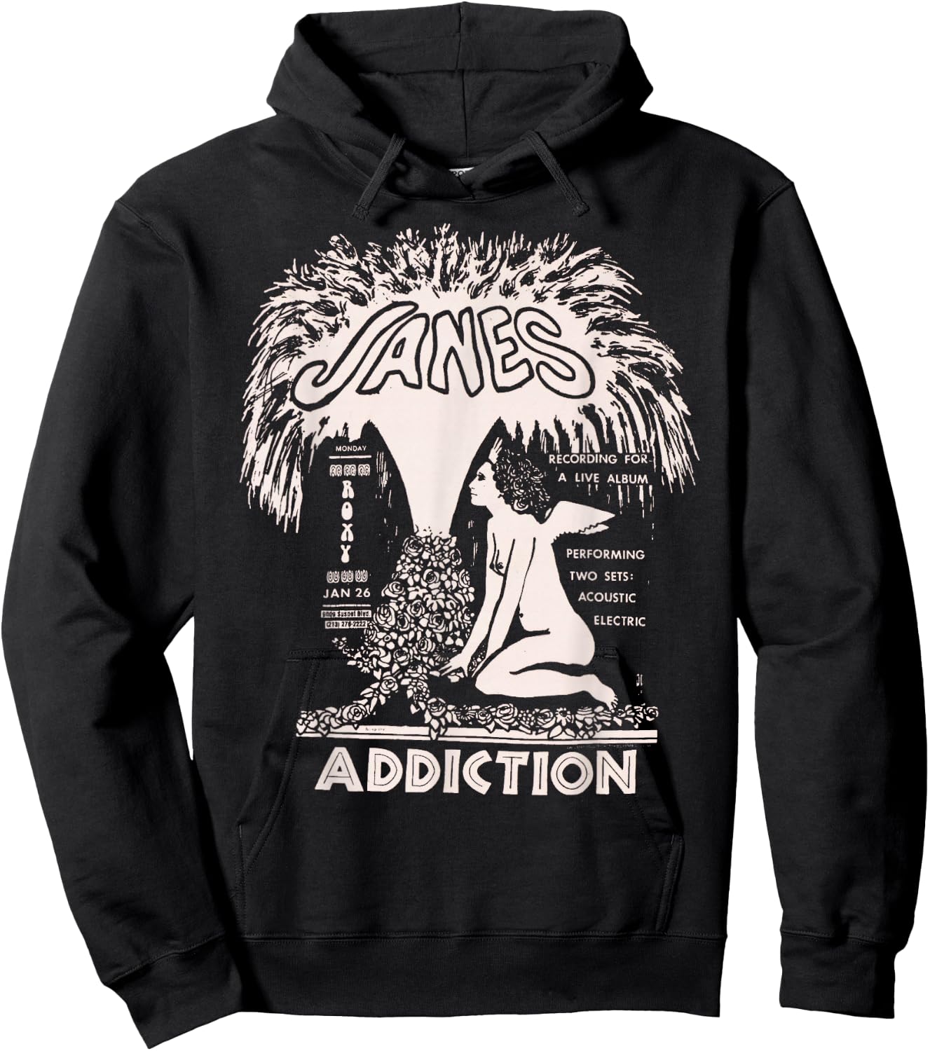 Jane's Addiction Official Adults - Black - Small - Short Sleeve - - Classic Fit - Solid Colors: 100% Cotton Hoodie - Hoodie | Black