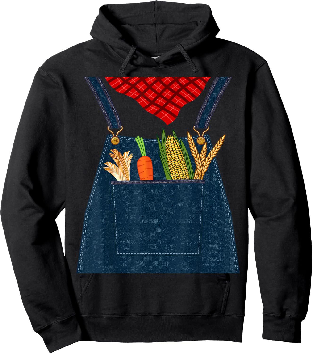 Easy Halloween Outfit Women Kids Farmer Costume Hoodie - Hoodie | Black