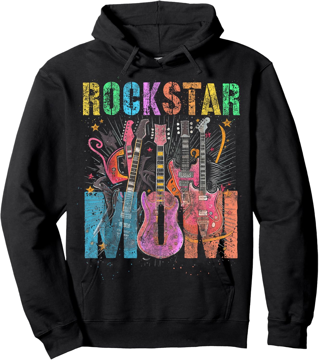 Funny ROCKSTAR MOM Rockin' Mommy Squad Mama Birthday Hoodie - Hoodie | Black