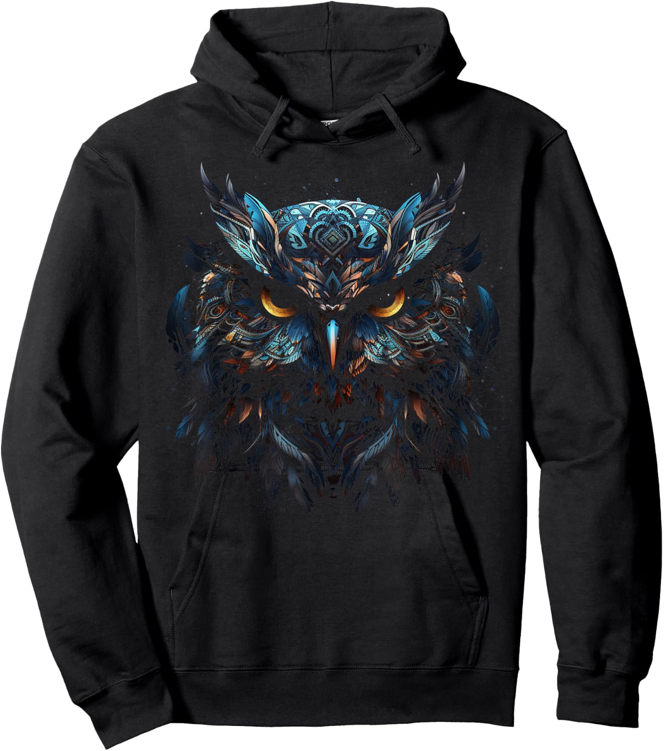 Owl Artwork - Animal Bird Art Owl Hoodie - Hoodie | Black