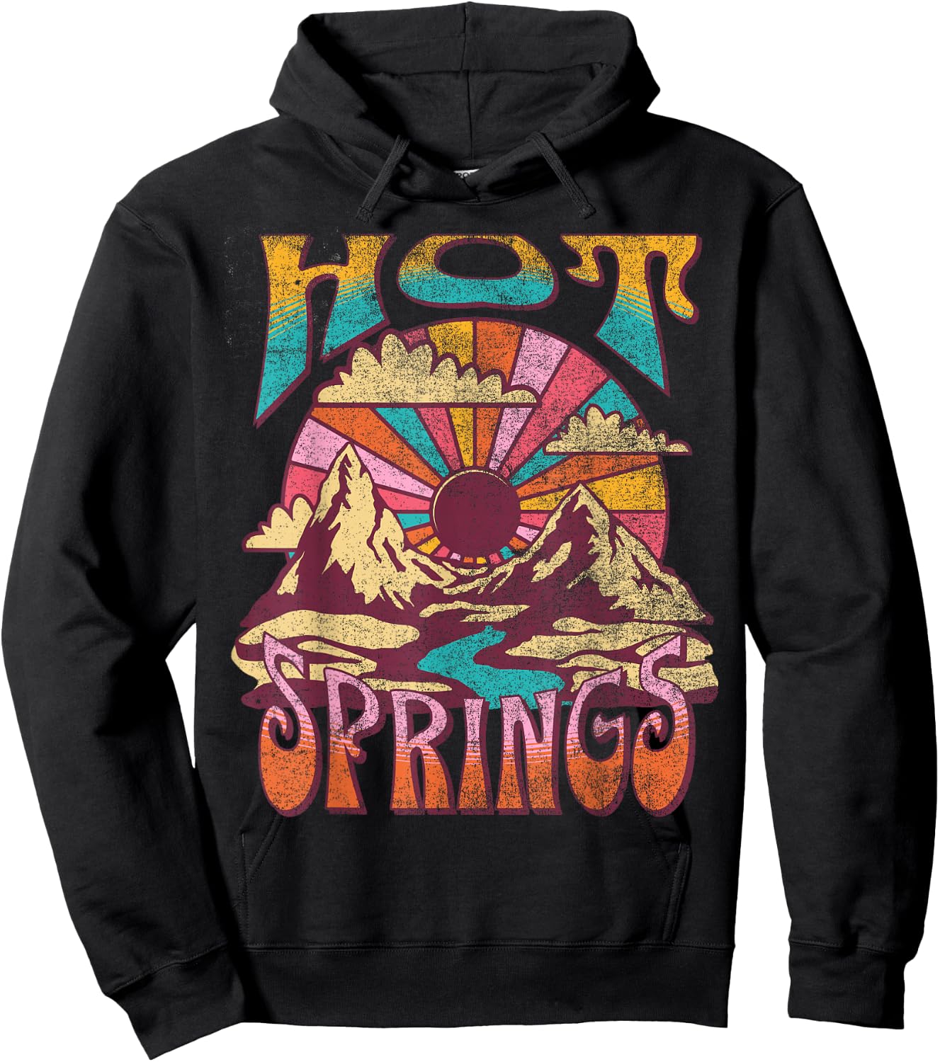 Hot Springs Arkansas Nature Hiking Mountains Outdoors Retro Hoodie - Hoodie | Black